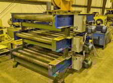 20000 lb. Braner Conveyor, banding line, (2) sections of storage conveyor, 4" diameter x 52" face rolls