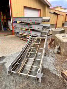 36" wide x 52' long, belt conveyor, w/ Electric Motor