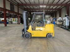 9600 lb. Hyster #S100XL, LP forklift, 48" forks, 22" x 12" x 16" tire, 24" load center, 3 stage mast, side