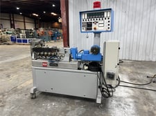 .7" Leistritz #Micro-18, co-rotating twin screw extruder, 28:1 L/D, Mistic PLC controller, 42" centerline