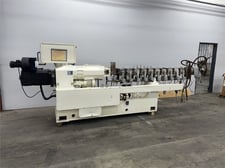 2.16" Leistritz #ZSE-50-GG, counter rotating twin screw extruder, 44:1 L/D, 62 HP Baumuller DC motor, 1997