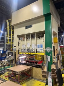 300 Ton, Sutherland #SD3-300-84-48-C, Hydraulic Straight Side Press, 2-18" adj stroke, 12" Shut Height, 30"