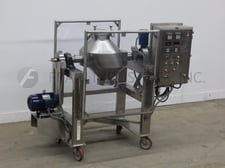4.5 cu.ft. Gemco Slant, 316 Stainless Steel double cone batch mixer, 24" dia. x 9" straight wall, 8" deep top