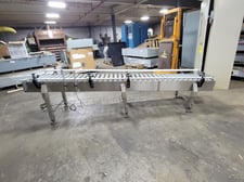 19" wide x 9' long, Conveyor Rolling Ramp Gravity Angled 28" - 18" H 19" Rollers 9ft Long Industrial