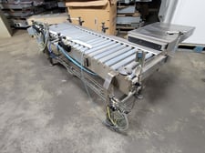 18" wide x 6' long, Sew Eurodrive #SA37, Rolling Conveyor Hydraulic Sorting Pusher Assembly