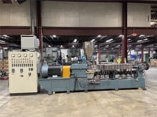 2.83" Jiangsu Xinda #PSHJ72, twin screw extruder, 40:1 LD ratio, 2007