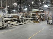 5" Davis #XP-Expess, 80" W sheet line, 34:1 L/D, Maguire WSB-940T gravimetric blender, Thermatic III, 13.85:1