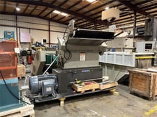 14" x 56" Cumberland #1456, pull-roll granulator, 75 HP TECO Westinghouse motor, 3 knife open rotor, 2 bed