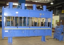 50 Ton, (4) 31" x 24" platens, 124" x 24" bed, 4 cylinders @ 12.5 tons each, hand valve, #1970