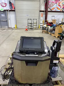 Date coder, Keyence #MK-G1000, 6 lines, 12 mm height, 2,525 characters/sec, w/ barcodes & 2d codes