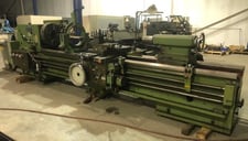 27.5" x 120" Stanko #1M63H-3, Manual Engine Lathe, 4.1" bore, 1-1250 RPM, 4-jaw chuck, 4 position, 2000