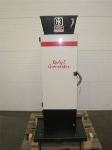 6" x 7.5" Maguire #R9, radial granulator, 3 HP, 5/16" screen, bin discharge