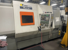 Victor #Vturn-46, 2-Axis boxed way CNC lathe, Fanuc 0i-TF Plus, 32.2" swing, 15" chuck, 4.5" bar, 2012
