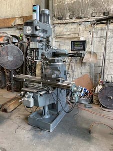 Republic-Lagun #FTV-2S, vertical mill, 10" x50" table, 3 HP, R-8, Newall 2-Axis digital read out, Kurt vise