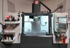 Haas #VF-3, CNC vertical machining center, 20 automatic tool changer, 40" X, 20" Y, 25" Z, 8100 RPM, 300 psi