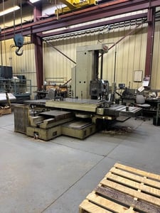 4" Shibaura #BT-10BP2, horizontal boring mill table type, 3-Axis Anilam digital read out, #50 taper, 20-1000