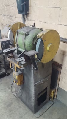Delstar, heavy duty pedestal grinder, 3 HP, 1150 RPM, (2) 14" wheels, adj tool rests