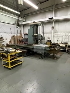 4" Nomura #B-100WP, horizontal boring mill table type, 48" x96" tbl, 1200 RPM, Anilam Commando 3-Axis