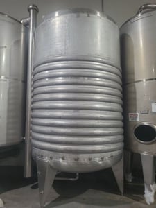 3000 gallon Edel, jacketed Stainless Steel tank, dish top/bottom, 7' diameter x 9' T/T, 1987