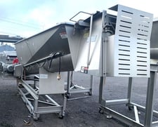 20" diameter x 19' long FPEC #SC126, Portable Screw Conveyor / Feeder, Stainless Steel, w/ 5' Deep Flared