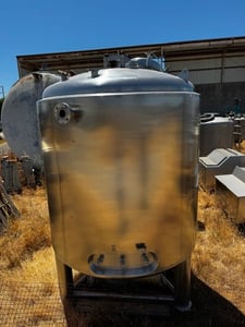 660 gallon Stainless steel tank, jacketed, agitated, dish & cone bottom, with mixer