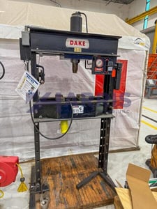 25 Ton, Dake, H-frame electric hydraulic press w/adjustable table, 32" btwn uprights, 15 IPM