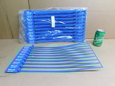 Strap Seal w/Metal Locking Insert, 100 Qty., 16", DTZIP-NT, No Teeth, Blue, New