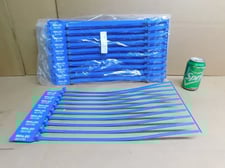 Strap Seal w/Metal Locking Insert, 100 Qty., 16", DTZIP-NT, No Teeth, Blue, New
