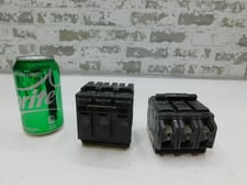 60 Amps, General Electric, Snap-In Circuit Breakers, 2 Qty., 3-Pole, Type RV-2937, Type THQL, HACR, 240 V