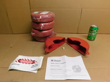 Brady, 65562, Gate Valve Lockout, 5 Qty., Hinged Type, fits 6.5" dia. Hand Wheel, New