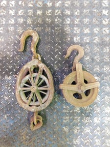 Madesco Products/Yale & Towne, Chain Pulleys, 2 Qty., Vintage, Antique, Collectible, Farm