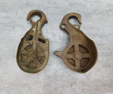 Farm/Barn Rope Pulleys, 2 Qty., Vintage, Antique, Collectible, Farm