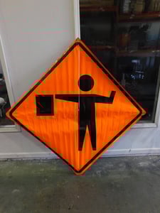 Roll-up Diamond Multimax Road Sign, Flagger Symbol, Traffic Control, 6 Qty., 48" x 48" Diamond Shape