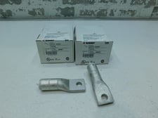 Burndy, Terminal Connector, Aluminum, 1 Hole, 4/0 AWG, 10 Qty., 3/8" Stud, 600 V to 35 kV, New
