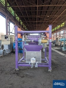 Hapman Bulk Bag Super Sack Unload Stand, 4000 capacity, with 2 ton hoist, bottom bag massage, volumetic