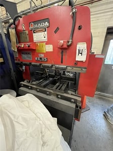 35 Ton, Amada #RG35S, press brake, 47.3" table, 14.6" daylight, 4" stroke, 7.9" throat, 3 HP, NC9-EX Control