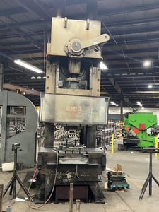220 Ton, Aida #PC-20(2), OBS gap frame press, 9.8" stroke, 17.7" Shut Height, 33 SPM, air clutch, 1973