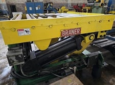 10000 lb. Braner downlayer, 70" x 54", chain driven, twin hydraulic cylinders