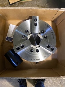 18" Samchully #HCH-18, hydraulic 3-jaw chuck, 4.625" thru bore, 2000 RPM, 2022