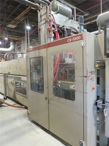 Brown #CS-5500, Thermoformer, 50" x 50" mold, 260 ton hold, 180 ton coin, 7-10" draw, 100 PSI, 53" sheet, w/