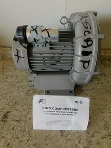 154 cfm, Fuji #VFC508P-2T, Electric Ring Compressor Blower, 2-Pole, 2.5 HP, 12-11 Amps, 200-300 V