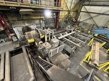 Blaw-Knox, Medart #14, bar turner/peeler, 6"-14" bar size, 9'-13' bar length, 20 HP, chip conveyor, 1967