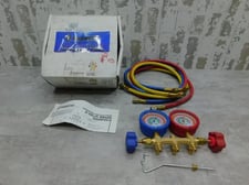 NEW Imperial Tool 421C, 2 Valve Manifold Gauge, Brass, (3) 60" Hose NEW A/C