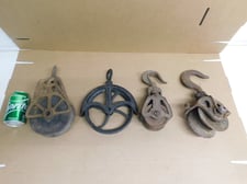 4 Pulleys, Vintage, Antique, Collectible, Farm, Barn