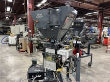 Maguire #WSB-220, 2 component gravimetric blender, 1000 lb/hr, additive auger feeder