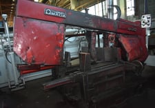 32" x 23" Amada #HK-800, semi-automatic dual-column mitering, 7.5 HP, #29856