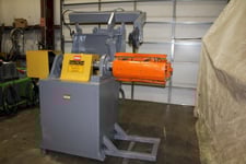 1000 lb. Rowe, uncoiler, 72" outside dimensions, 17"-21" ID, 28" mandrel, power expansion, hold down arm