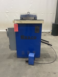 8" gauge x 8.66" Haco #Mini-220/4, hydraulic corner notcher, 25" x25" table, 90° cutting angle