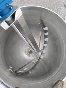 250 gallon Groen, Stainless Steel direct steam kettle w/new INA single agitation & scrape assembly, 90 psi