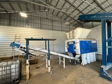 Vecoplan #V-ECO-1300, Single Shaft Shredder, 135 x 20" diameter rotor cutters, water cooled core, 150HP, 3"